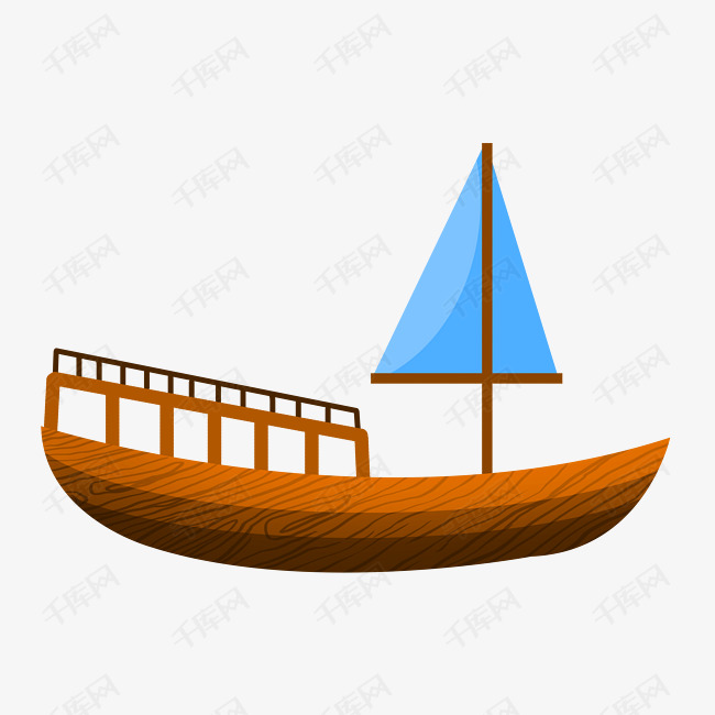 古代木船绘画