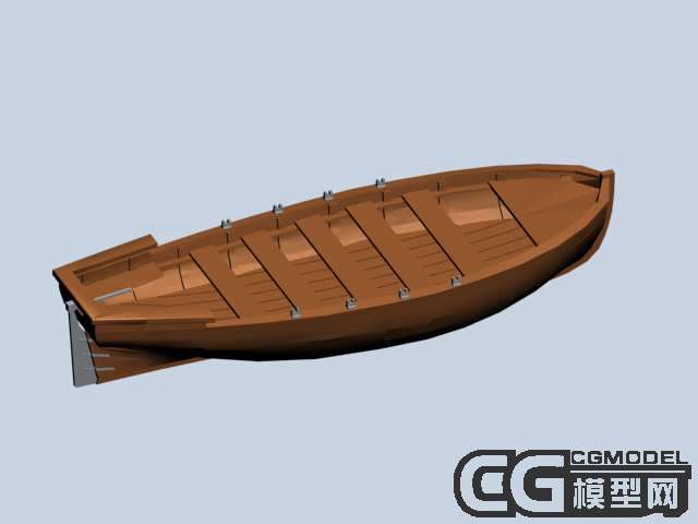 3d小木船模型