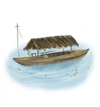 划木船插画